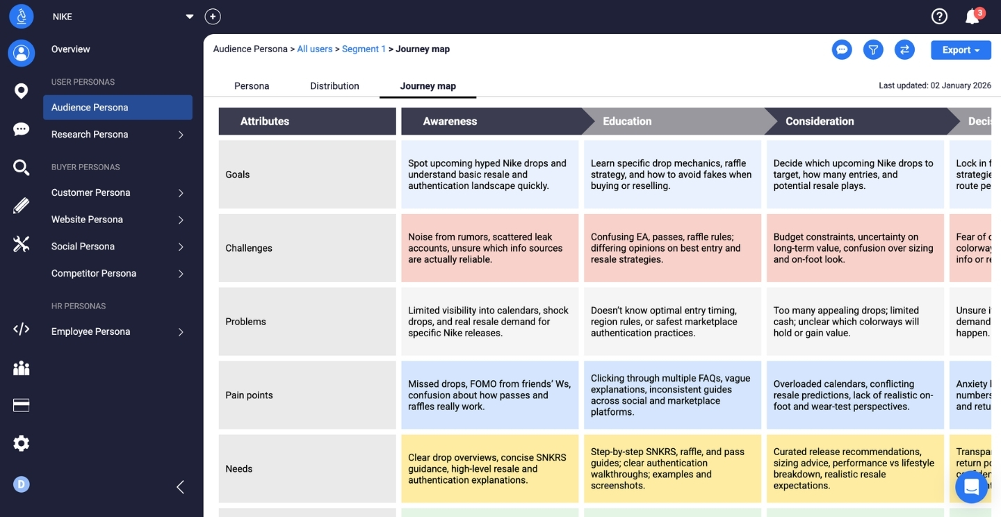Delve AI nike customer journey