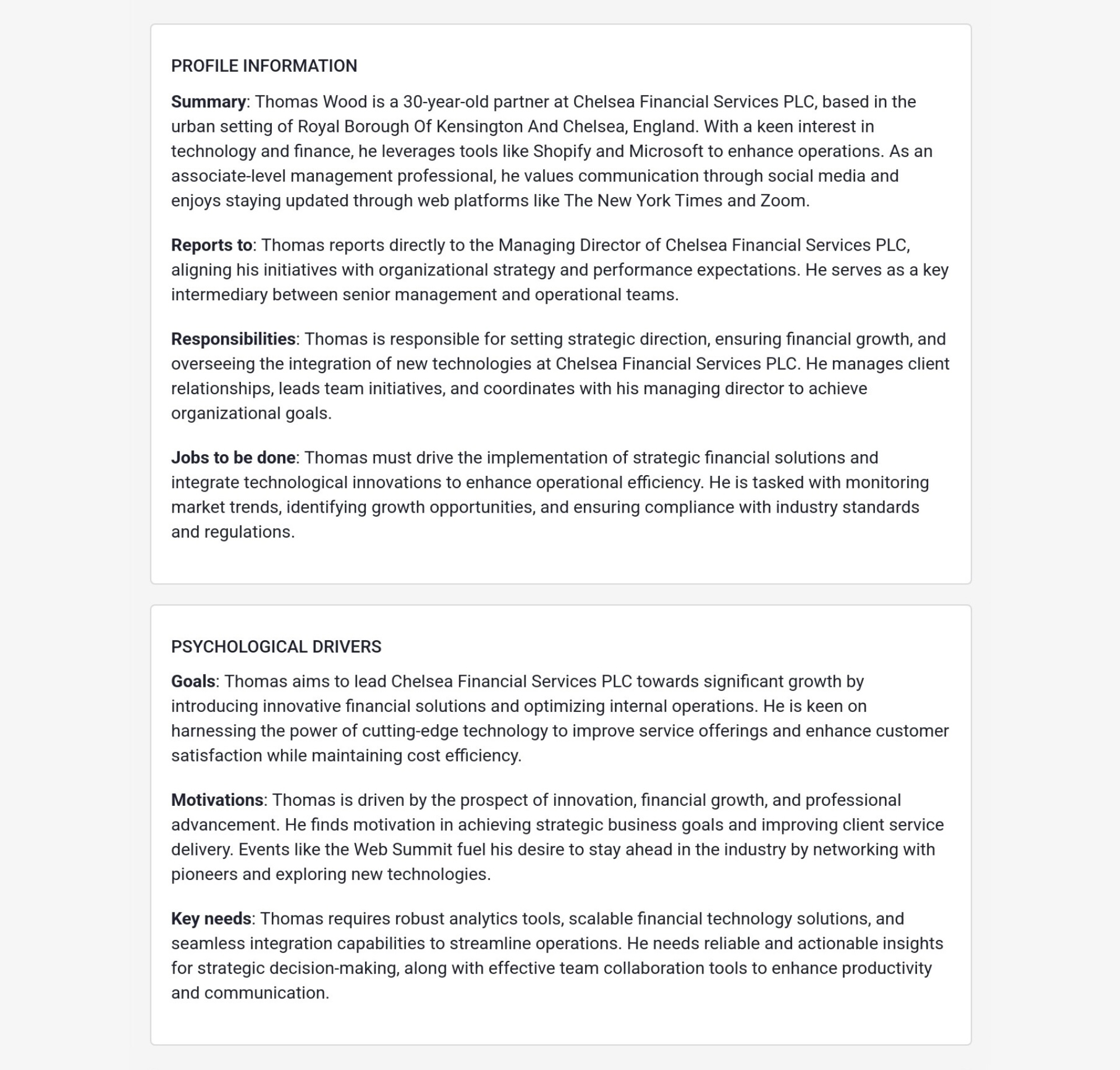 Delve AI customer persona profile