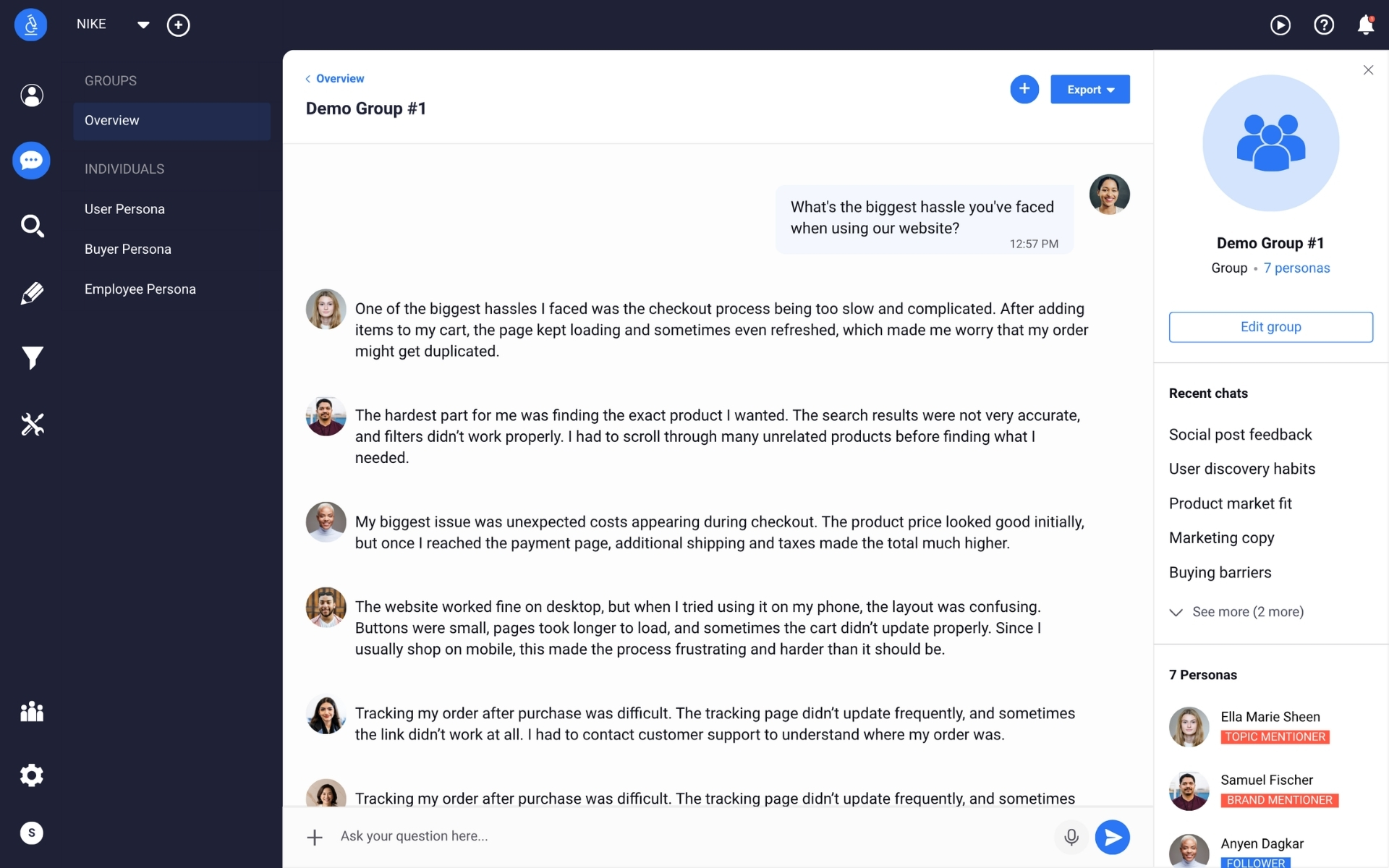 digital twin group chat sample