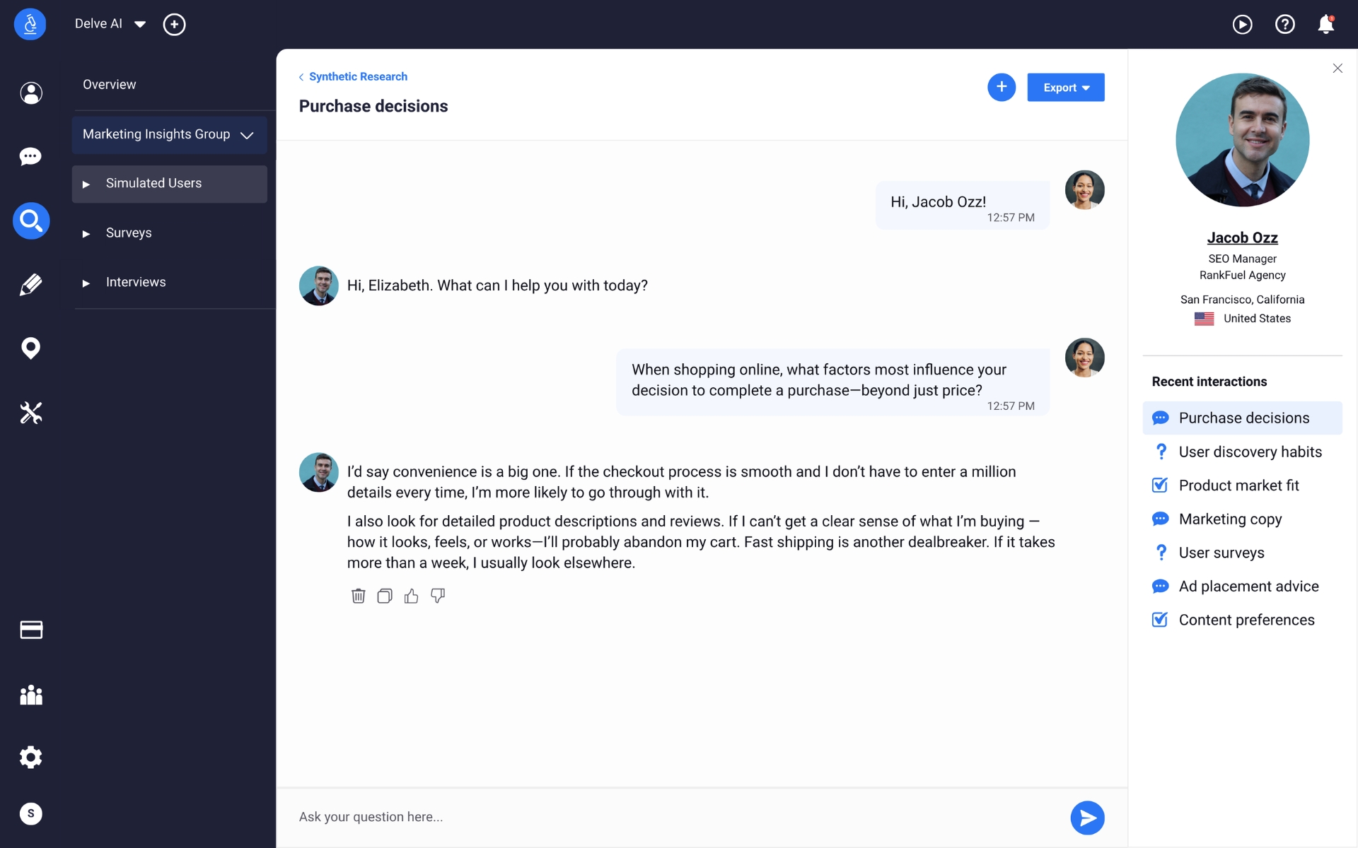 synthetic interview chat