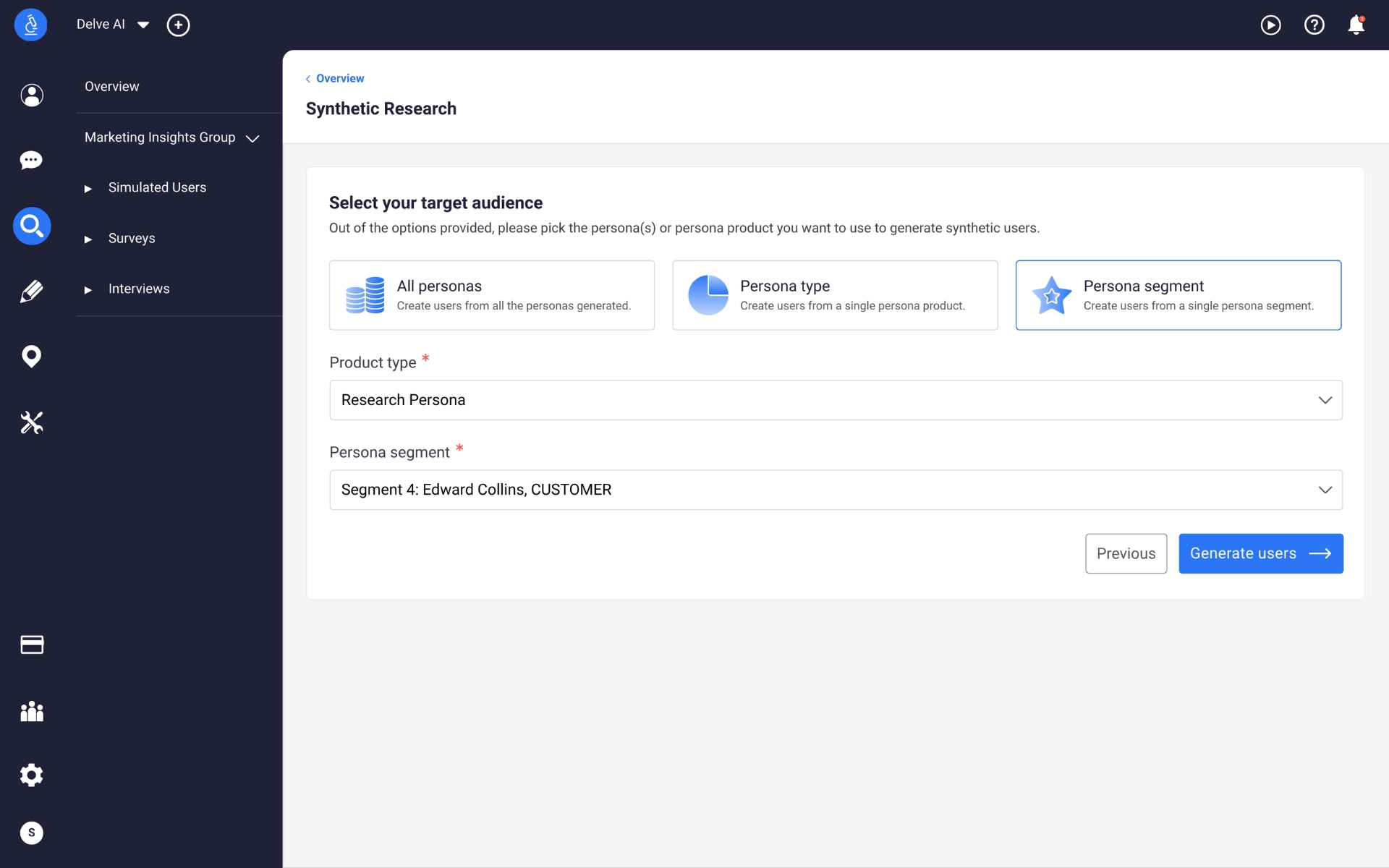 synthetic research dashboard