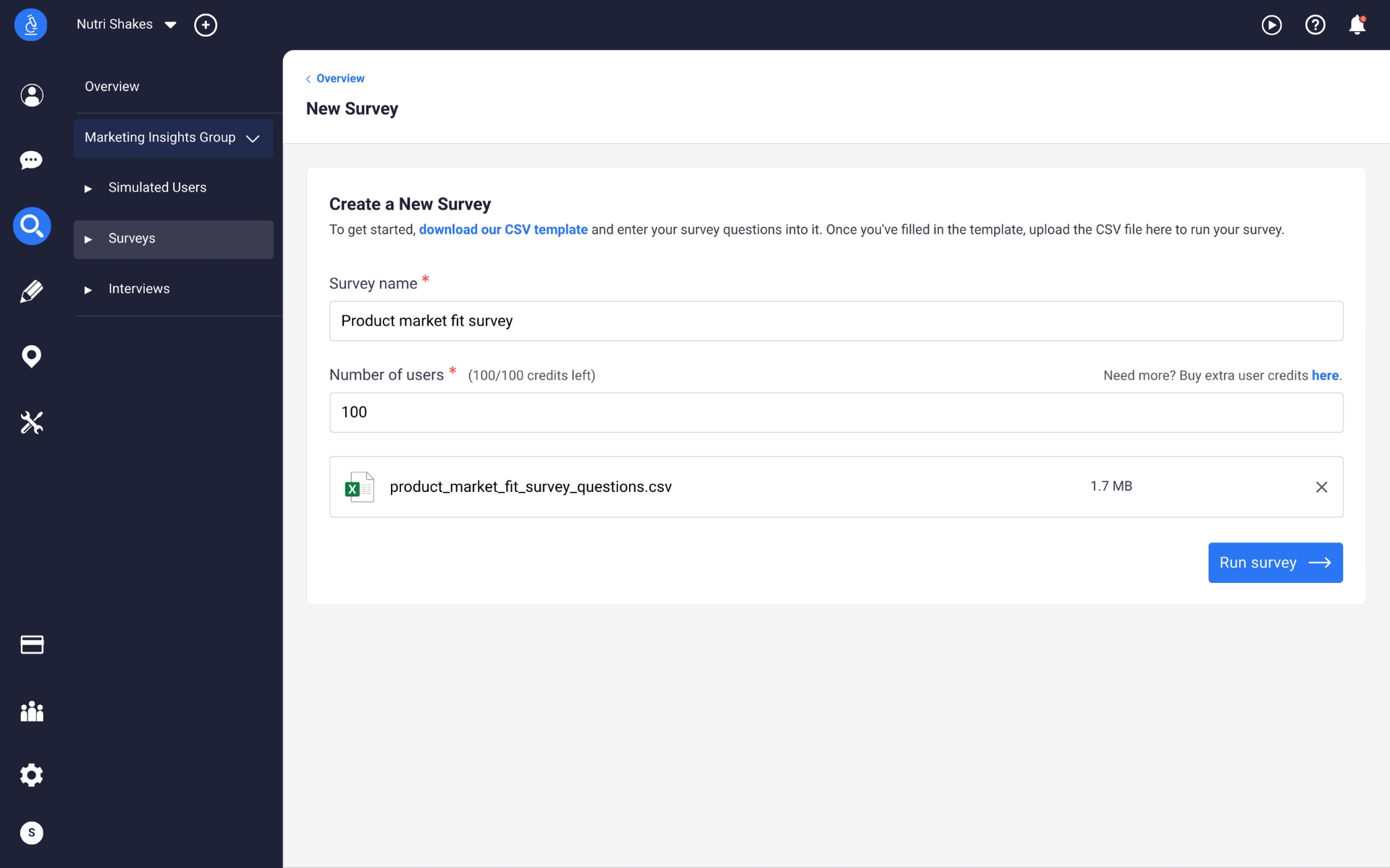 synthetic survey dashboard