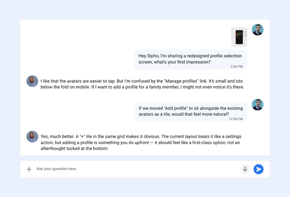 Chat virtually with personas 24/7
